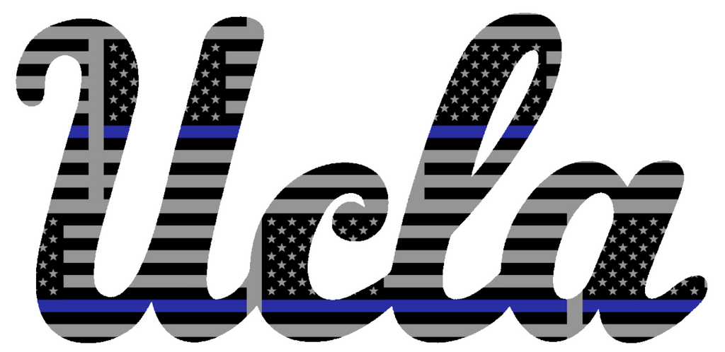 UCLA Bruins Team Logo Thin Blue Line American Flag Premium DieCut Vinyl Decal PICK SIZE