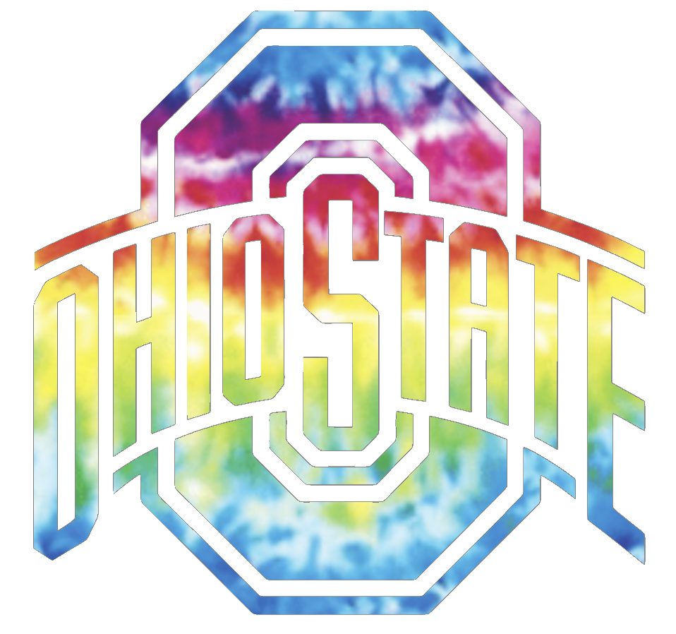 Ohio State Buckeyes Team Logo Crucial Catch Cancer Tie Dye Vinyl Decal PICK SIZE