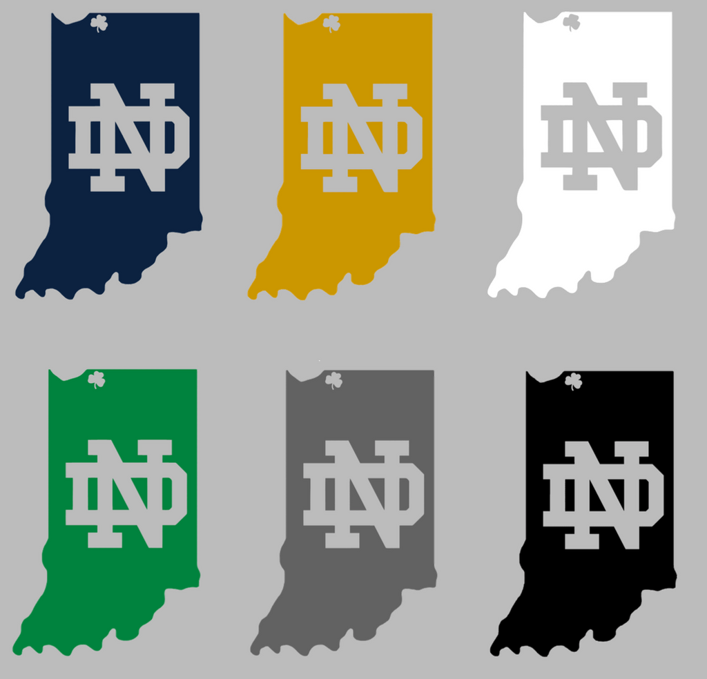 Notre Dame Fighting Irish Indiana State Logo Premium DieCut Vinyl Decal PICK COLOR & SIZE