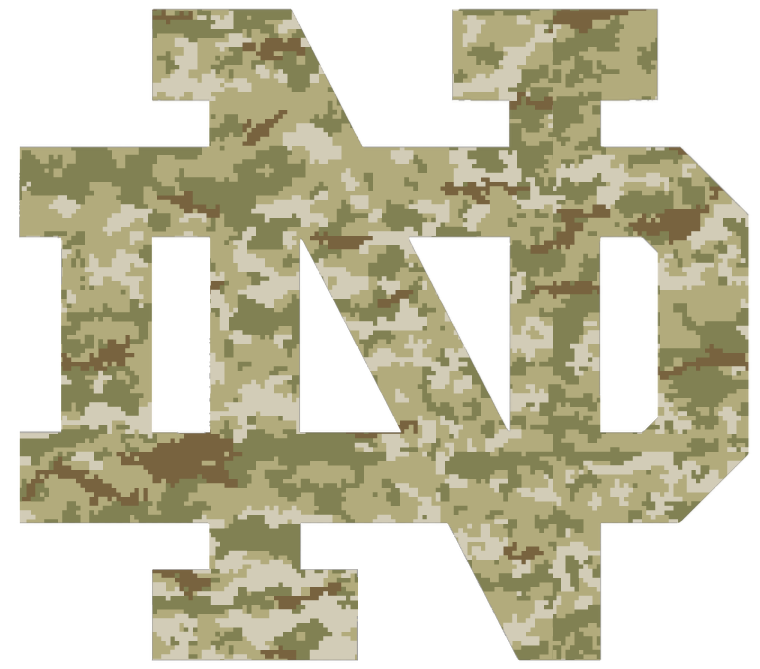 Notre Dame Fighting Irish Team Logo Salute to Service Camouflage Camo Vinyl Decal PICK SIZE