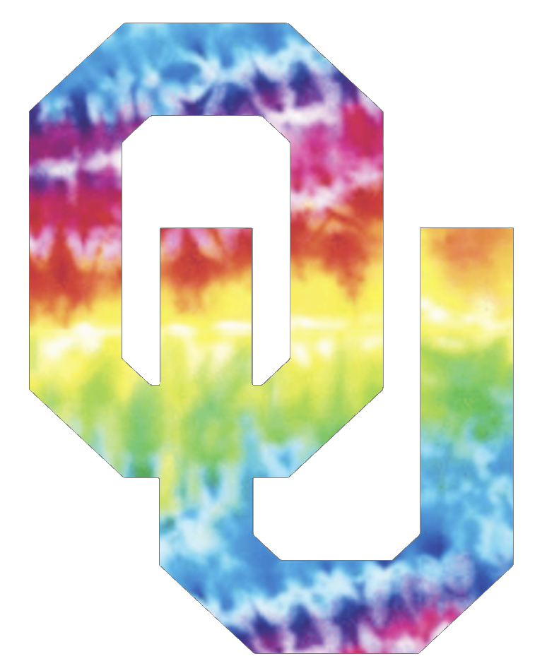 Oklahoma Sooners Team Logo Crucial Catch Cancer Tie Dye Vinyl Decal PICK SIZE