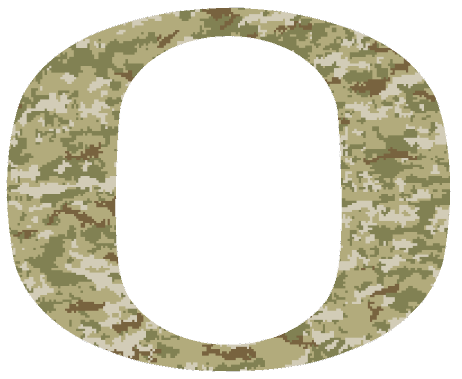 Oregon Ducks Team Logo Salute to Service Camouflage Camo Vinyl Decal PICK SIZE