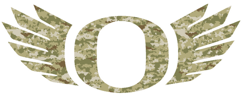 Oregon Ducks Wings Logo Salute to Service Camouflage Camo Vinyl Decal PICK SIZE