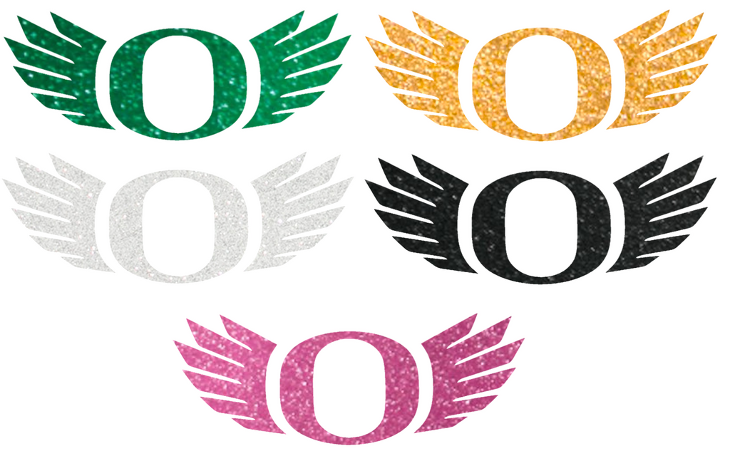 Oregon Ducks Metallic Sparkle Wings Logo Premium DieCut Vinyl Decal PICK COLOR & SIZE