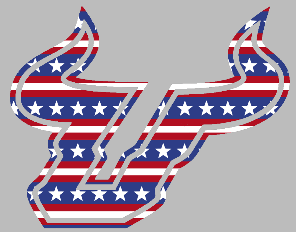 South Florida Bulls Team Logo Stars & Stripes USA American Flag Vinyl Decal PICK SIZE