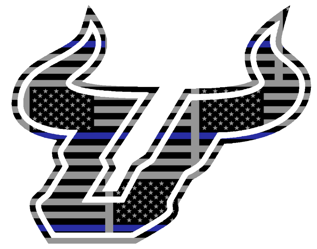 South Florida Bulls Team Logo Thin Blue Line American Flag Premium DieCut Vinyl Decal PICK SIZE