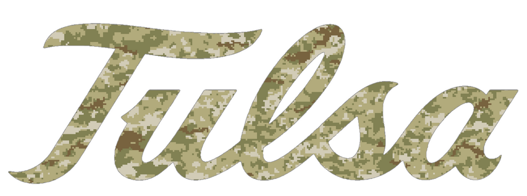 Tulsa Golden Hurricane Team Logo Salute to Service Camouflage Camo Vinyl Decal PICK SIZE