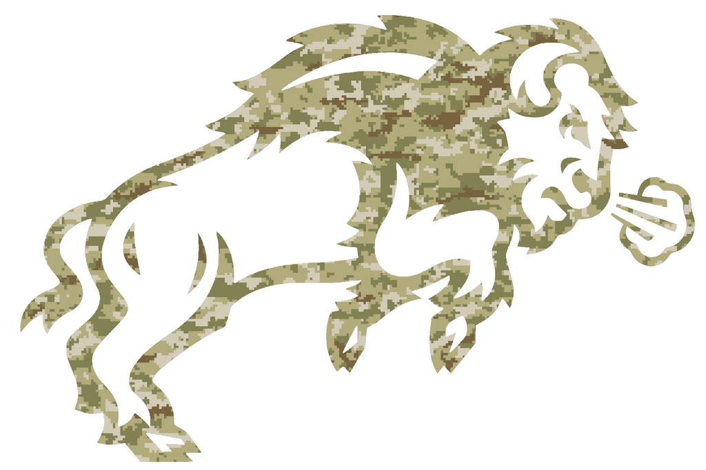 North Dakota State Bison Team Logo Salute to Service Camouflage Camo Vinyl Decal PICK SIZE