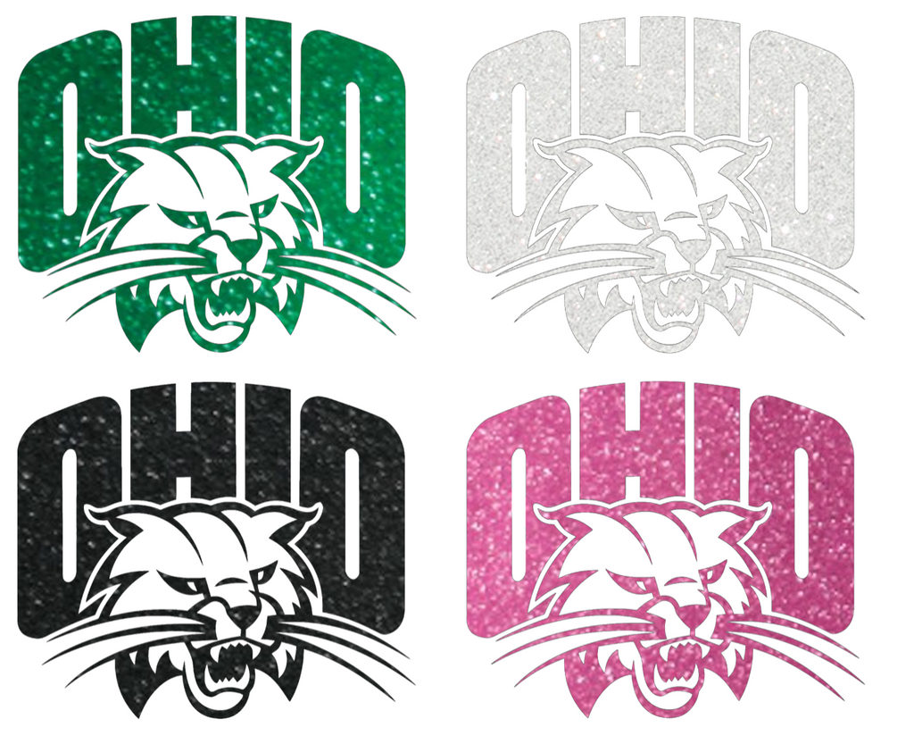 Ohio Bobcats Metallic Sparkle Team Logo Premium DieCut Vinyl Decal PICK COLOR & SIZE