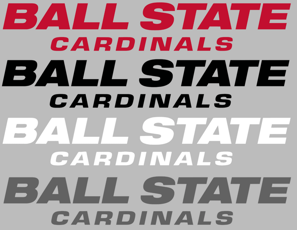 Ball State Cardinals Team Name Logo Premium DieCut Vinyl Decal PICK COLOR & SIZE