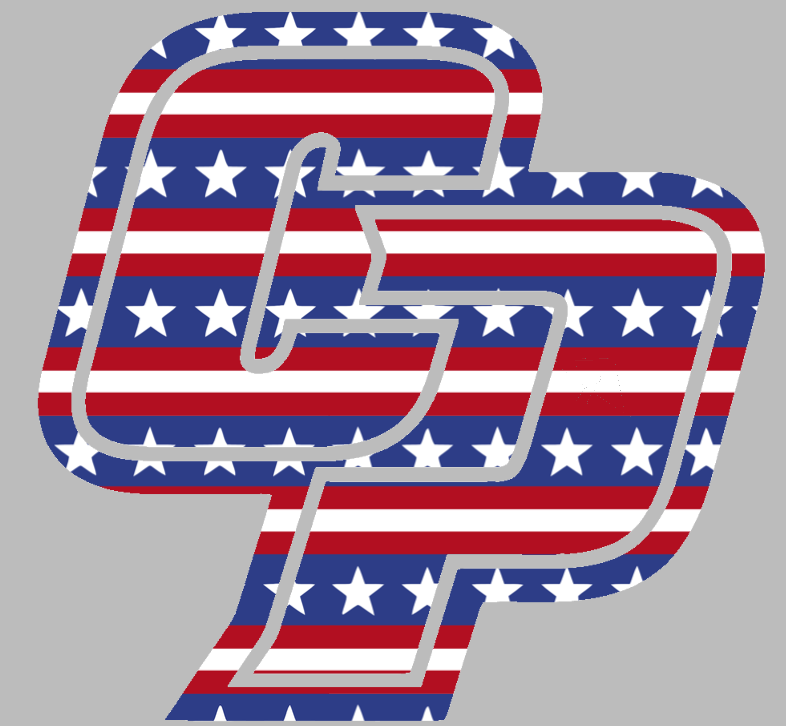 Cal Poly Mustangs Team Logo Stars & Stripes USA American Flag Vinyl Decal PICK SIZE