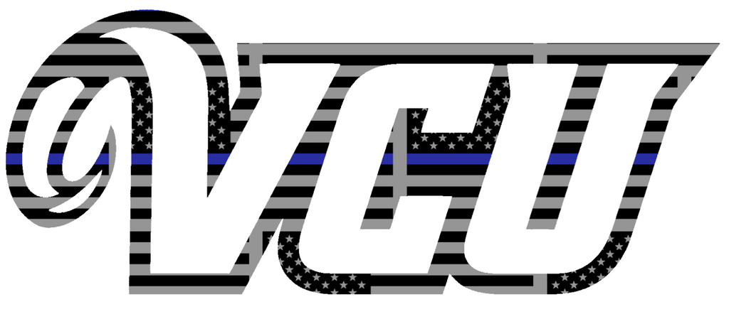 VCU Rams Team Logo Thin Blue Line American Flag Premium DieCut Vinyl Decal PICK SIZE