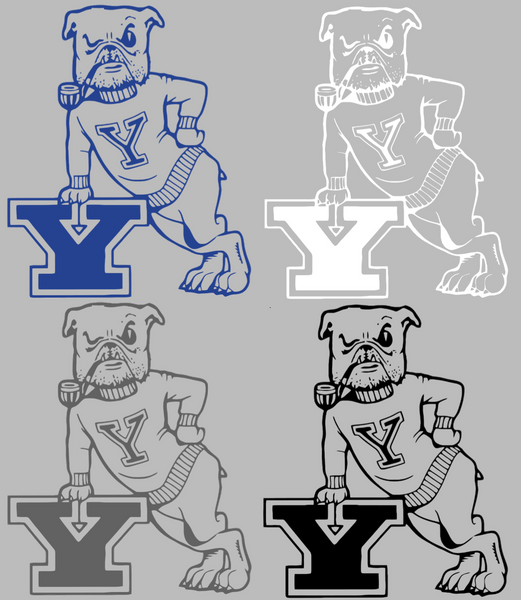 Yale Bulldogs Retro Throwback Logo Premium DieCut Vinyl Decal PICK COLOR & SIZE