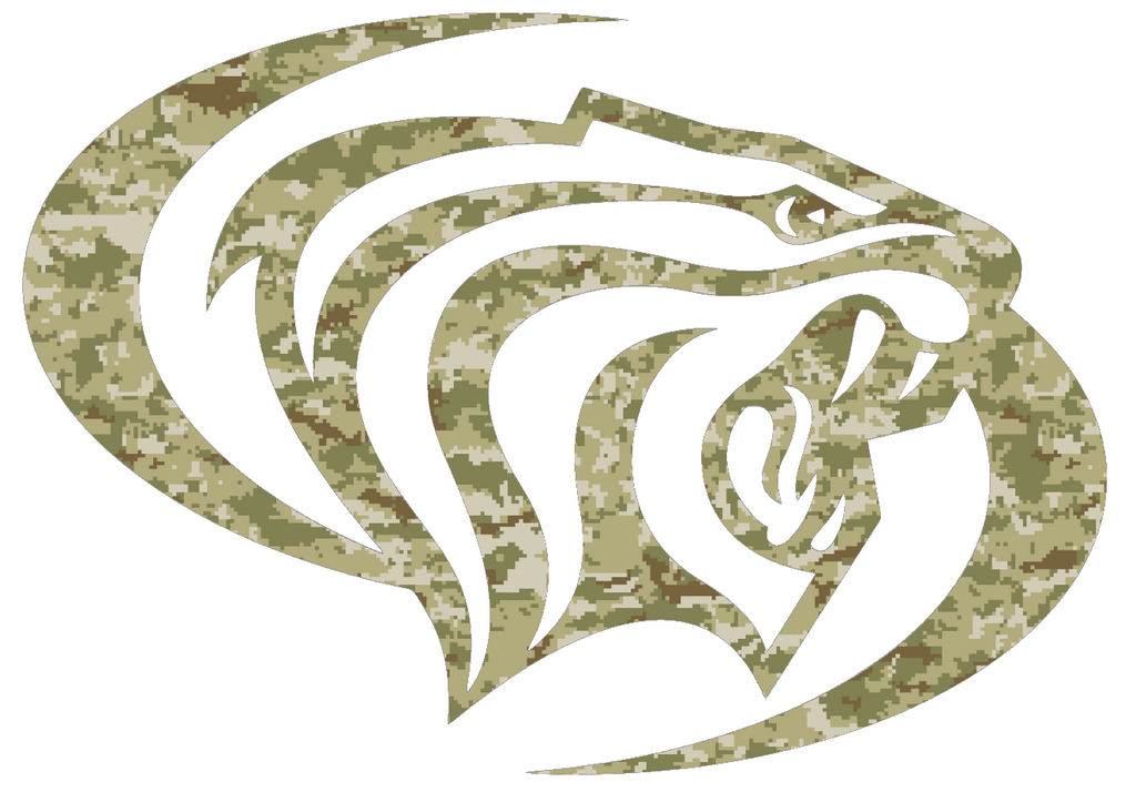 Pacific Tigers Team Logo Salute to Service Camouflage Camo Vinyl Decal PICK SIZE