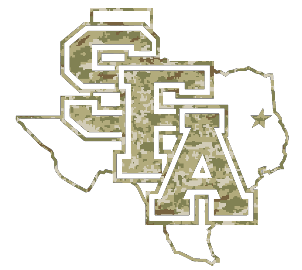 Stephen F Austin Team Logo Salute to Service Camouflage Camo Vinyl Decal PICK SIZE