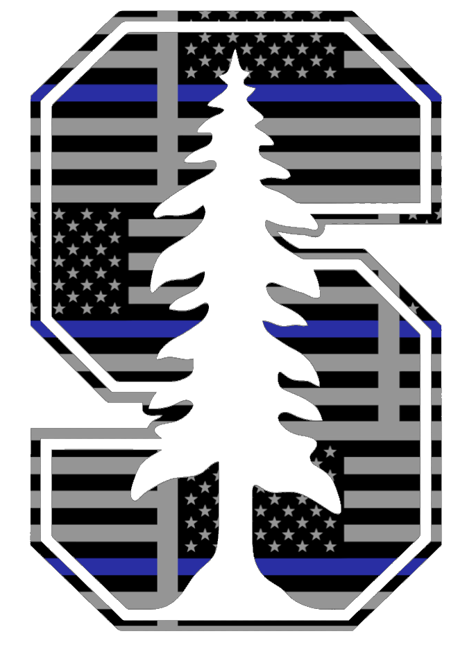 Stanford Cardinal Team Logo Thin Blue Line American Flag Premium DieCut Vinyl Decal PICK SIZE