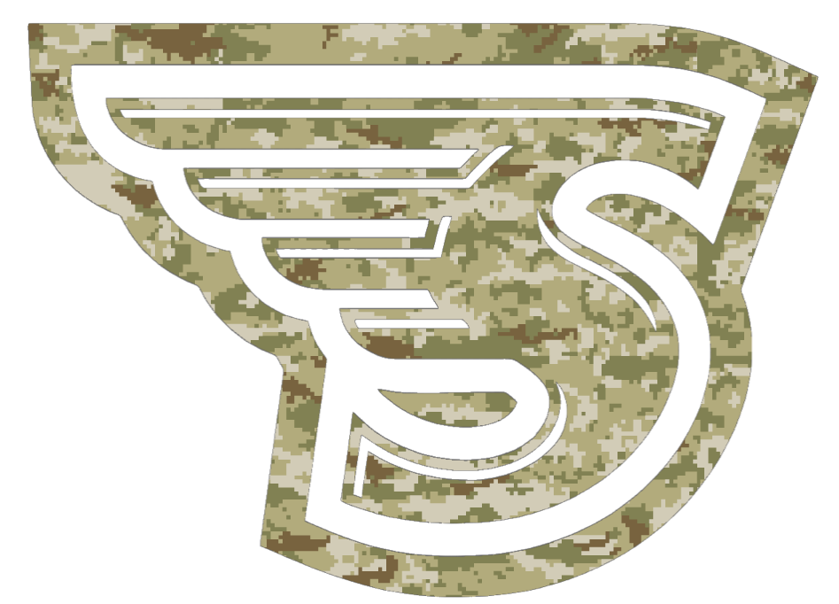 Stonehill Skyhawks Team Logo Salute to Service Camouflage Camo Vinyl Decal PICK SIZE