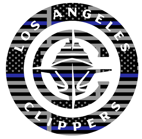 Los Angeles Clippers Team Logo Thin Blue Line American Flag Premium DieCut Vinyl Decal PICK SIZE