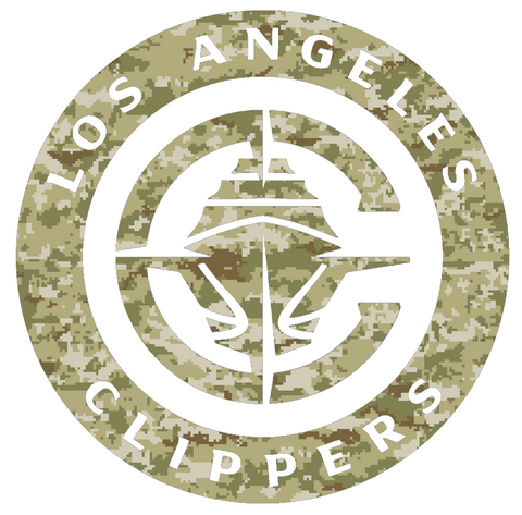 Los Angeles Clippers Team Logo Salute to Service Camouflage Camo Vinyl Decal PICK SIZE