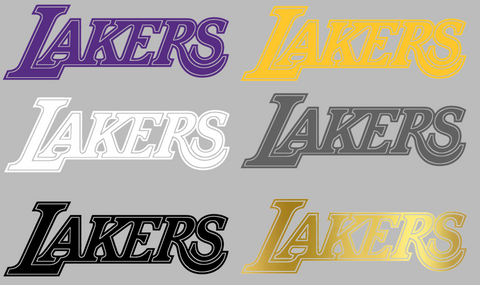 Los Angeles Lakers Team Name Logo Premium DieCut Vinyl Decal PICK COLOR & SIZE