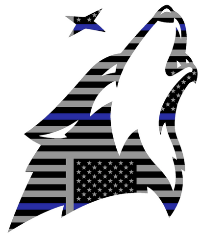 Minnesota Timberwolves Alternate Logo Thin Blue Line American Flag Premium DieCut Vinyl Decal PICK SIZE