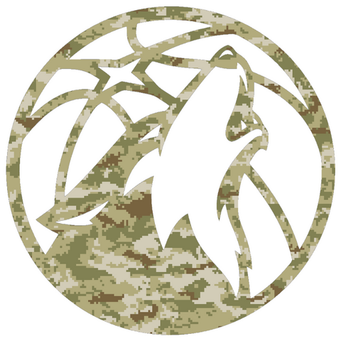 Minnesota Timberwolves Team Logo Salute to Service Camouflage Camo Vinyl Decal PICK SIZE