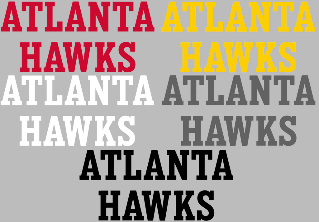 Atlanta Hawks Team Name Logo Premium DieCut Vinyl Decal PICK COLOR & SIZE