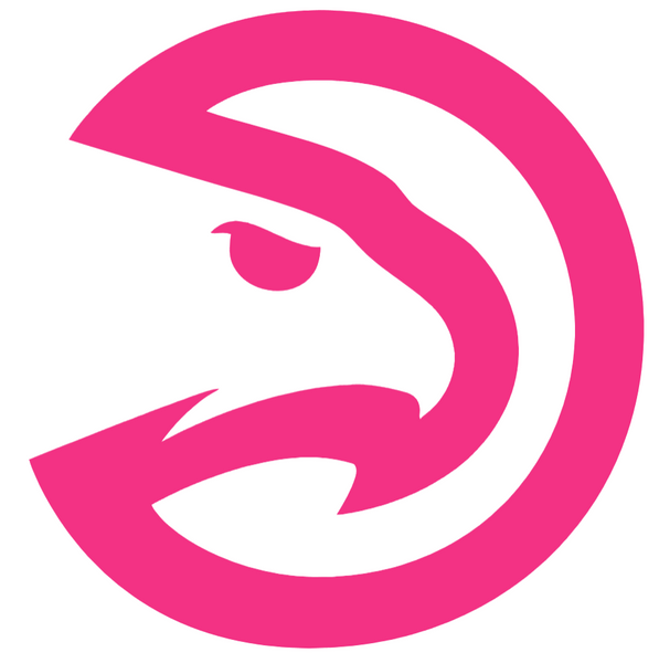 Atlanta Hawks HOT PINK Team Logo Premium DieCut Vinyl Decal PICK SIZE