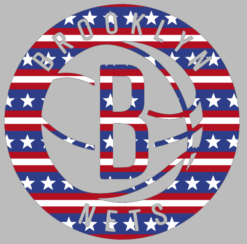 Brooklyn Nets Team Logo Stars & Stripes USA American Flag Vinyl Decal PICK SIZE