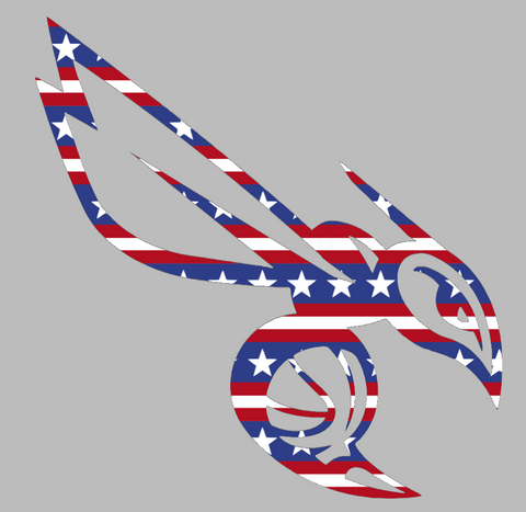 Charlotte Hornets Alternate Logo Stars & Stripes USA American Flag Vinyl Decal PICK SIZE