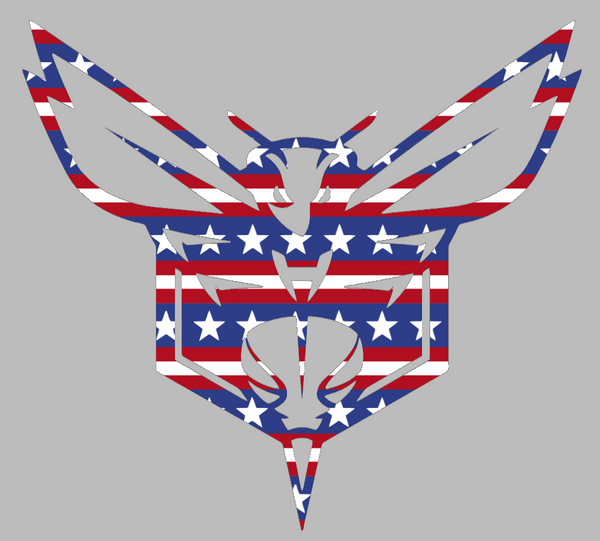 Charlotte Hornets Team Logo Stars & Stripes USA American Flag Vinyl Decal PICK SIZE