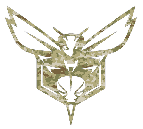 Charlotte Hornets Team Logo Salute to Service Camouflage Camo Vinyl Decal PICK SIZE