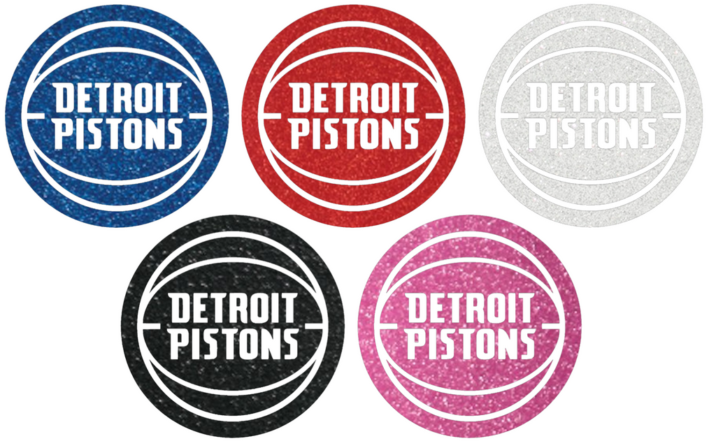 Detroit Pistons Metallic Sparkle Team Logo Premium DieCut Vinyl Decal PICK COLOR & SIZE