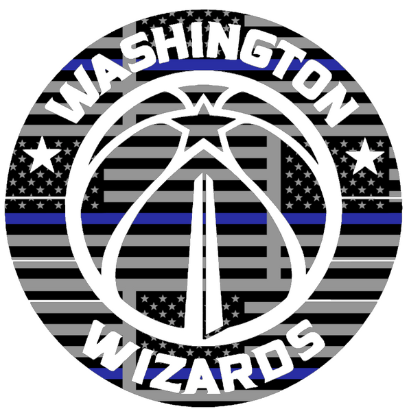 Washington Wizards Team Logo Thin Blue Line American Flag Premium DieCut Vinyl Decal PICK SIZE