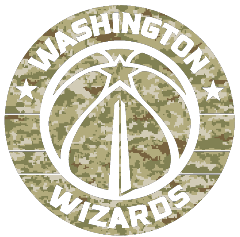 Washington Wizards Team Logo Salute to Service Camouflage Camo Vinyl Decal PICK SIZE