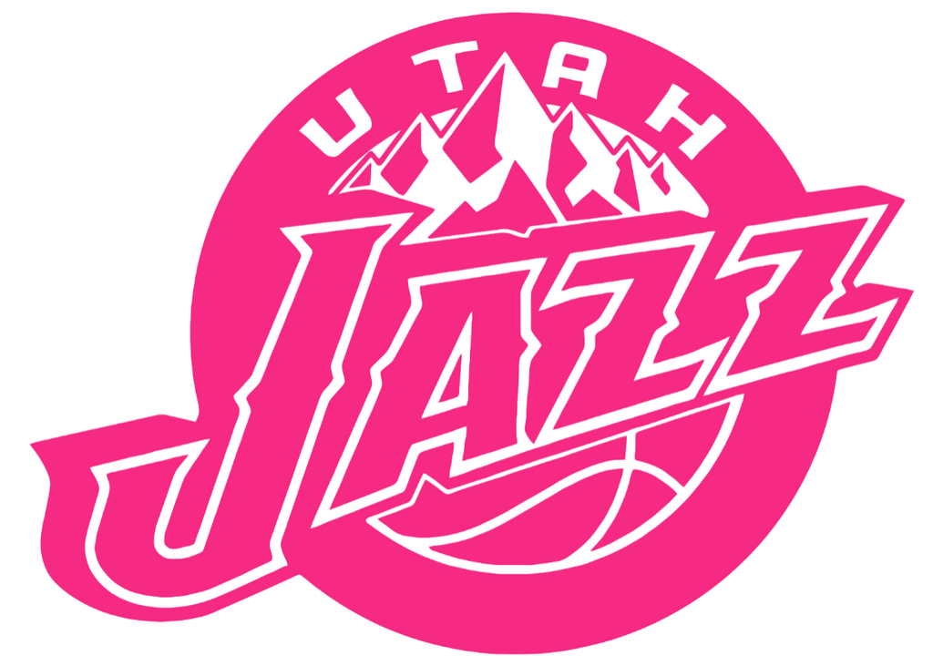 Utah Jazz HOT PINK Retro Throwback Logo Premium DieCut Vinyl Decal PICK SIZE