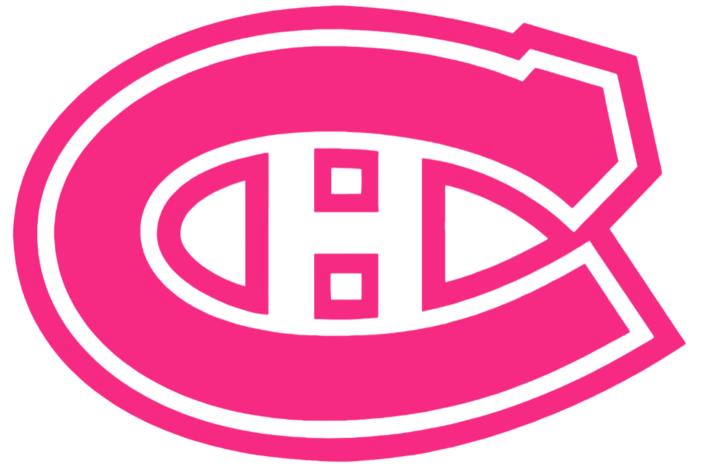 Montreal Canadiens HOT PINK Team Logo Premium DieCut Vinyl Decal PICK SIZE