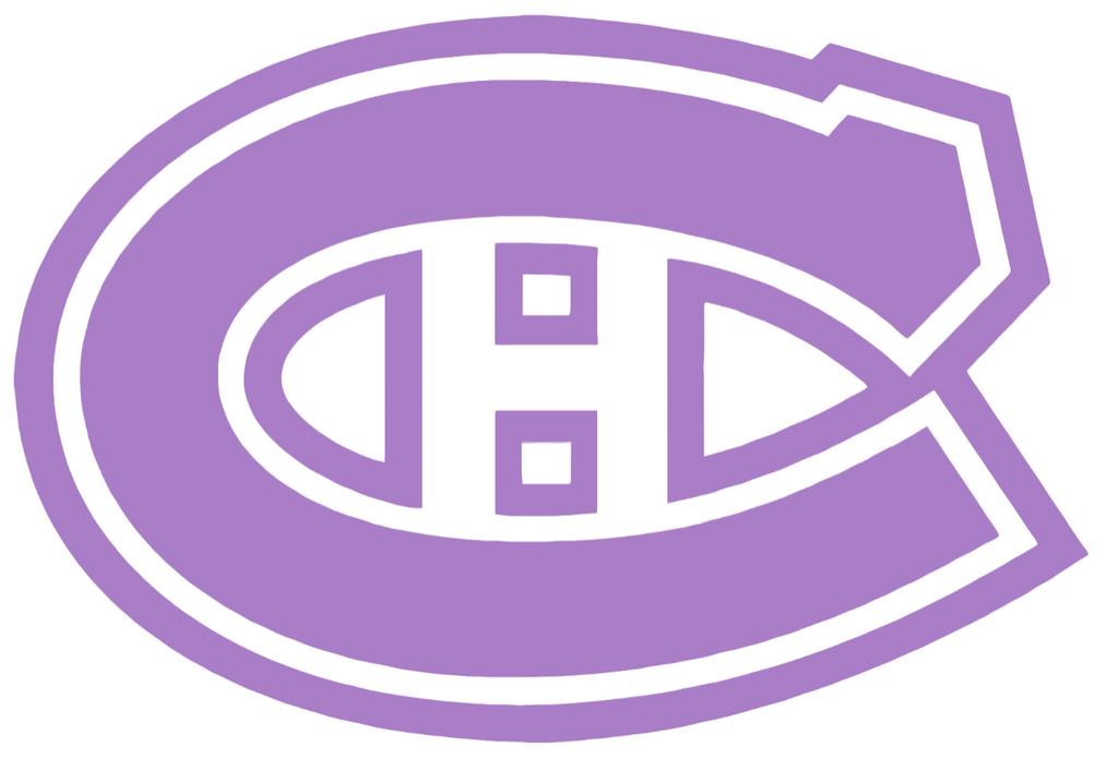 Montreal Canadiens PURPLE CANCER AWARENESS Team Logo Premium DieCut Vinyl Decal PICK SIZE