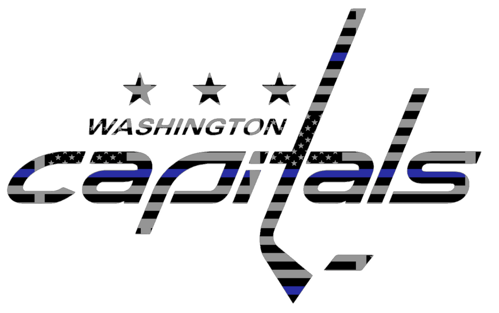 Washington Capitals Team Logo Thin Blue Line American Flag Premium DieCut Vinyl Decal PICK SIZE