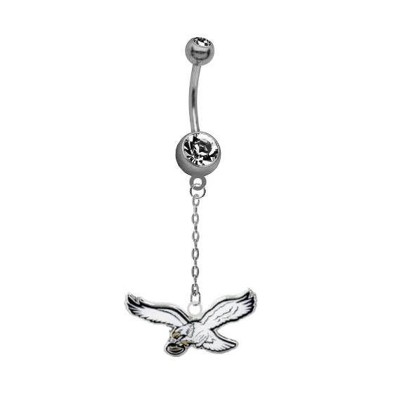 Phildelphia Eagles Retro Throwback Chain NFL Football Belly Button Navel Ring