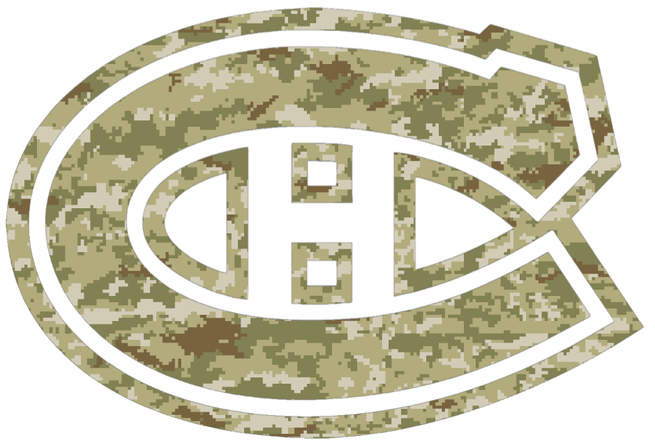 Montreal Canadiens Team Logo Salute to Service Camouflage Camo Vinyl Decal PICK SIZE