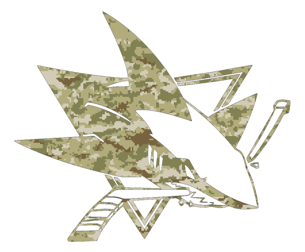 San Jose Sharks Team Logo Salute to Service Camouflage Camo Vinyl Decal PICK SIZE