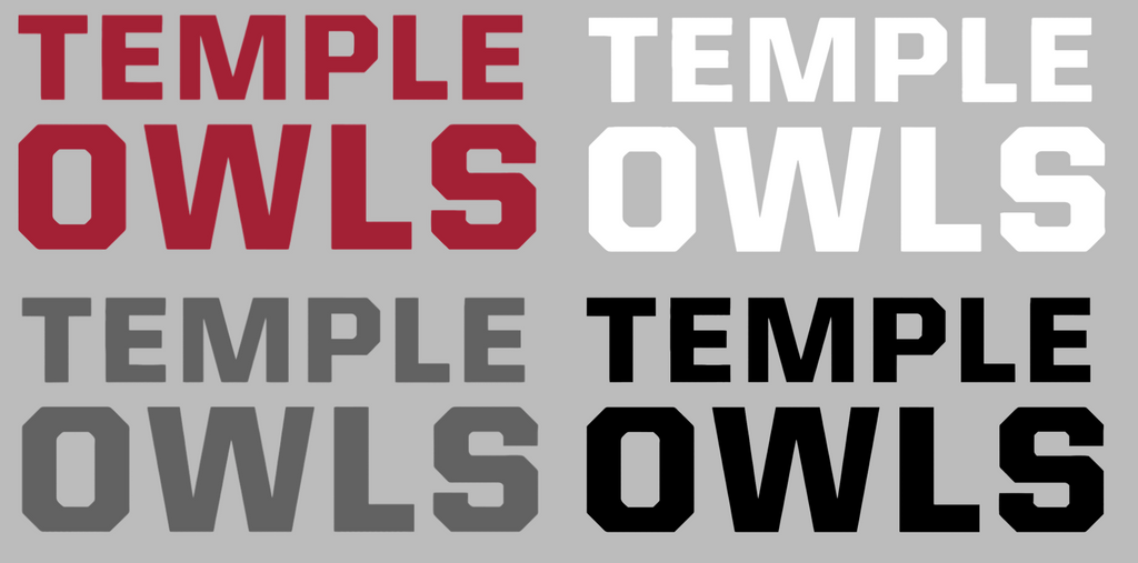 Temple Owls Team Name Logo Premium DieCut Vinyl Decal PICK COLOR & SIZE