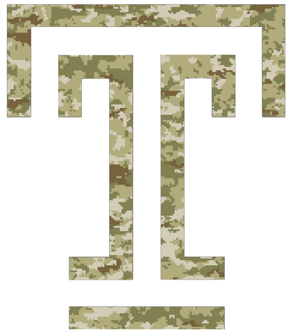 Temple Owls Team Logo Salute to Service Camouflage Camo Vinyl Decal PICK SIZE