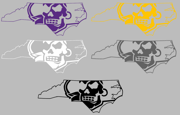 East Carolina Pirates Alternate State Logo Premium DieCut Vinyl Decal PICK COLOR & SIZE