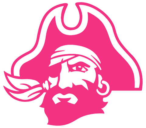 East Carolina Pirates HOT PINK Alternate Team Logo Premium DieCut Vinyl Decal PICK SIZE