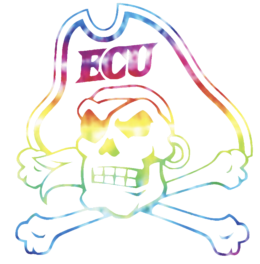 East Carolina Pirates Team Logo Crucial Catch Cancer Tie Dye Vinyl Decal PICK SIZE