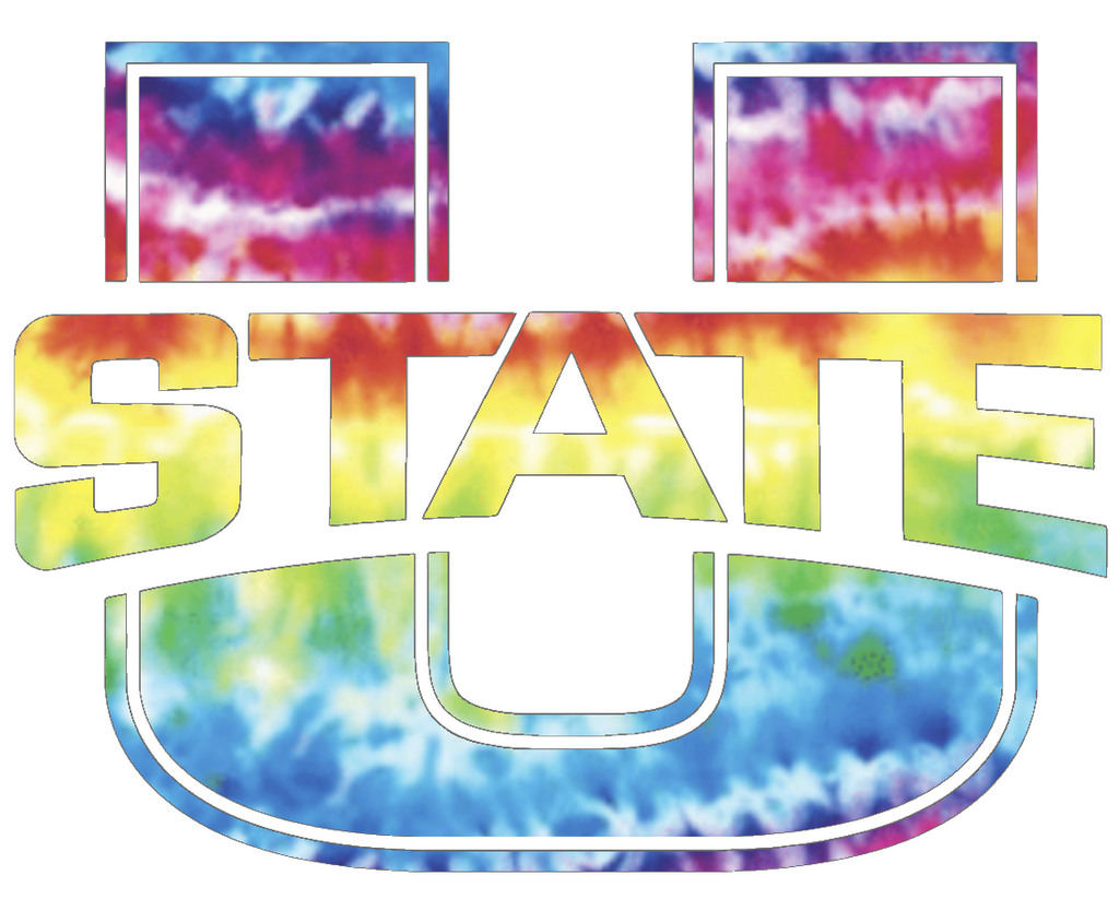 Utah State Aggies Team Logo Crucial Catch Cancer Tie Dye Vinyl Decal PICK SIZE