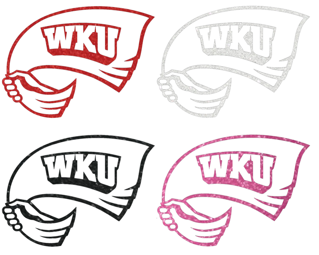 Western Kentucky Hilltoppers Metallic Sparkle Team Logo Premium DieCut Vinyl Decal PICK COLOR & SIZE