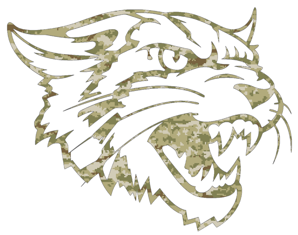 Bethune Cookman Wildcats Mascot Logo Salute to Service Camouflage Camo Vinyl Decal PICK SIZE